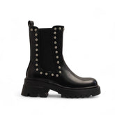 Europeon Union Women Black Leather Half Boot #3389